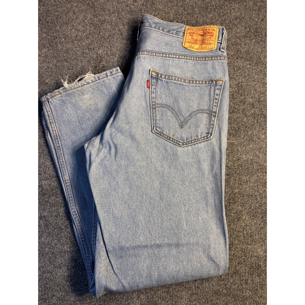 Levi's 550 Jeans Men's 34x32 Blue Light Wash Relaxed Fit Streetwear Straight Leg